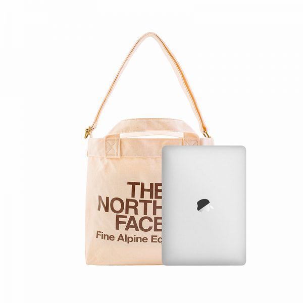The North Face Adjustable 17L cotton tote in off white